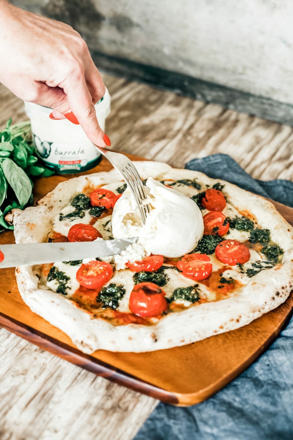 Buffalo Mozzarella & Burrata Pizza