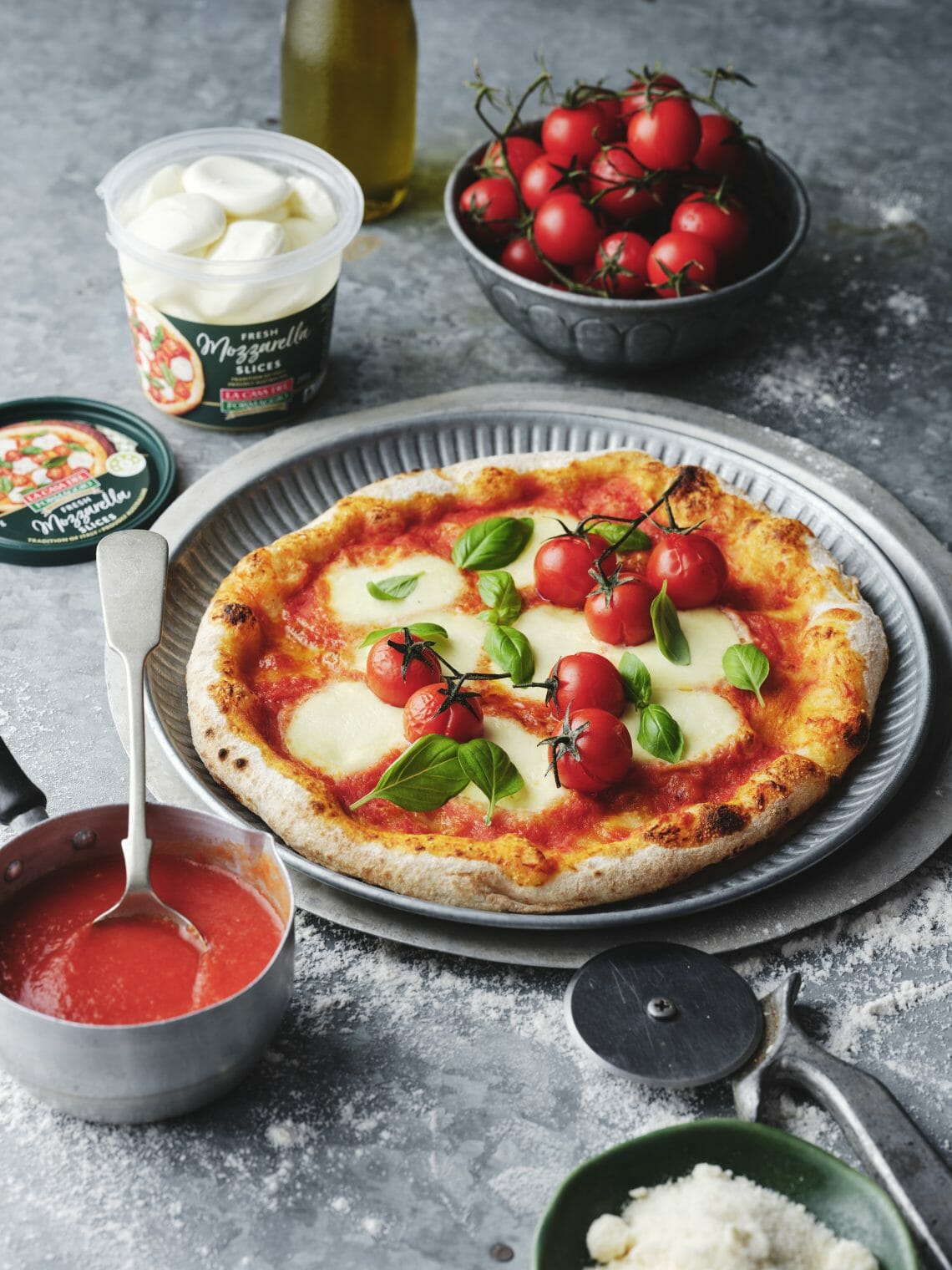 Margherita Pizza with Roasted Cherry Tomato