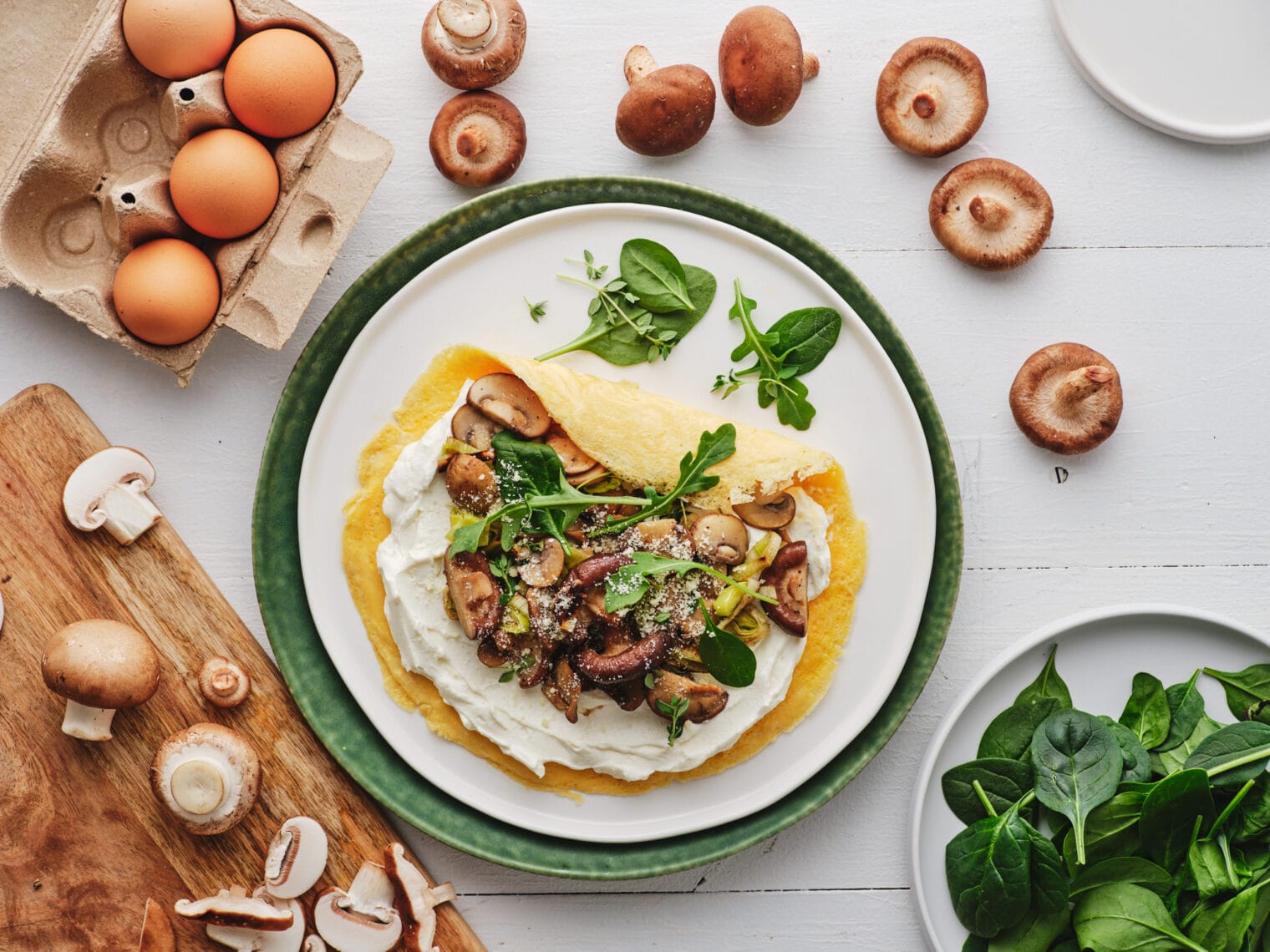 Smooth Ricotta & Mushroom Omelette